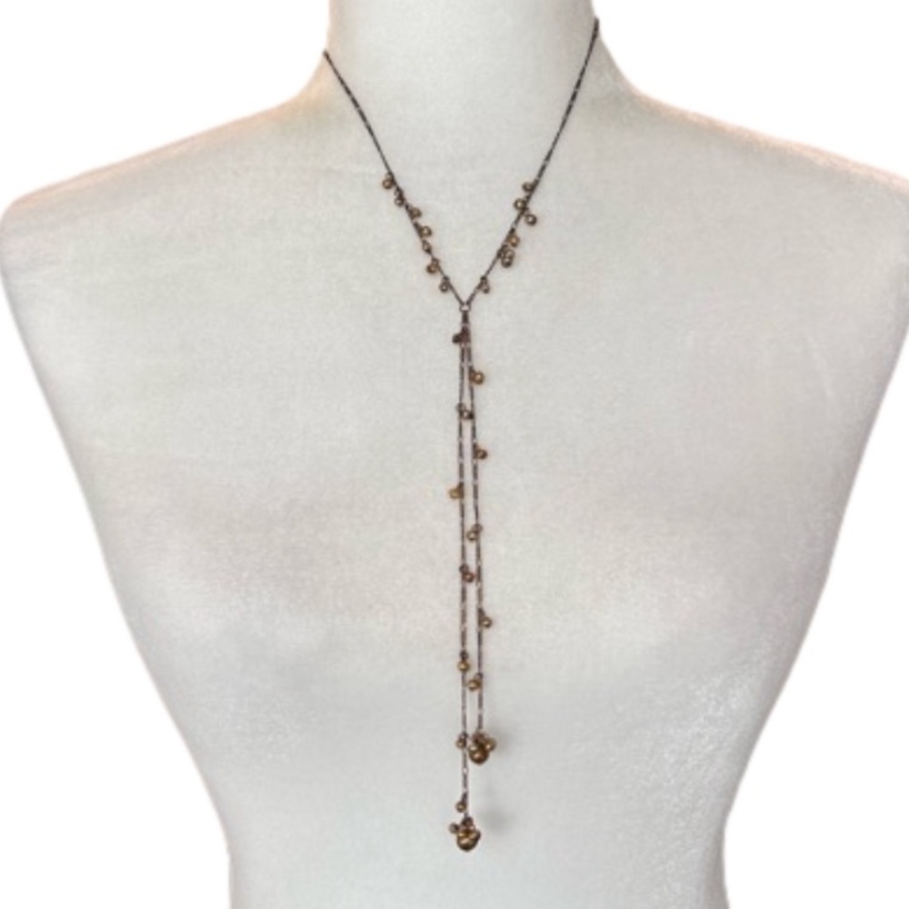 Copper Pearl Bohemian Y-Style Necklace
